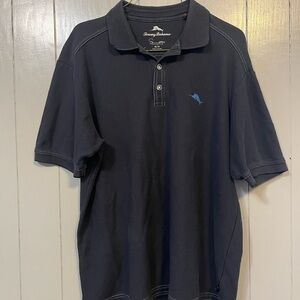 Tommy Bahama Polo Shirt Men's M Black Supima Cotton Blend Embroidered Logo
